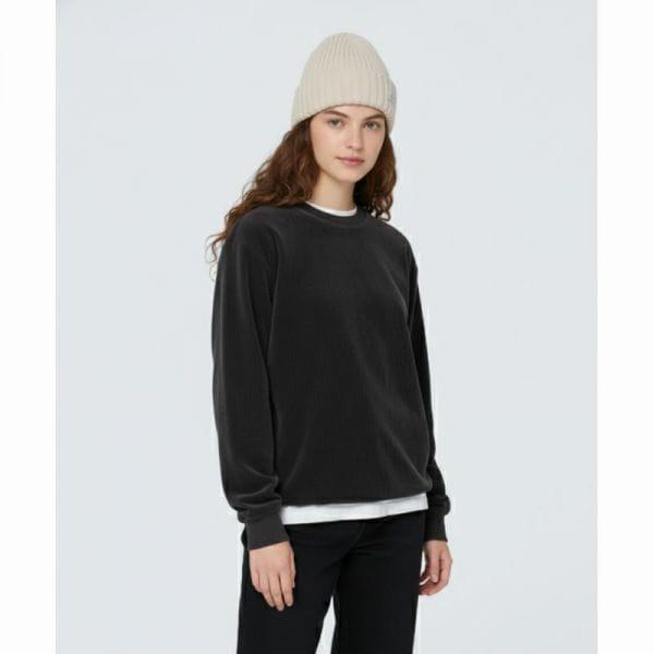 SNOWPEAK APPAREL コーデュロイ 女性用スウェットシャツ S24WWFHT71 ダークチャコール