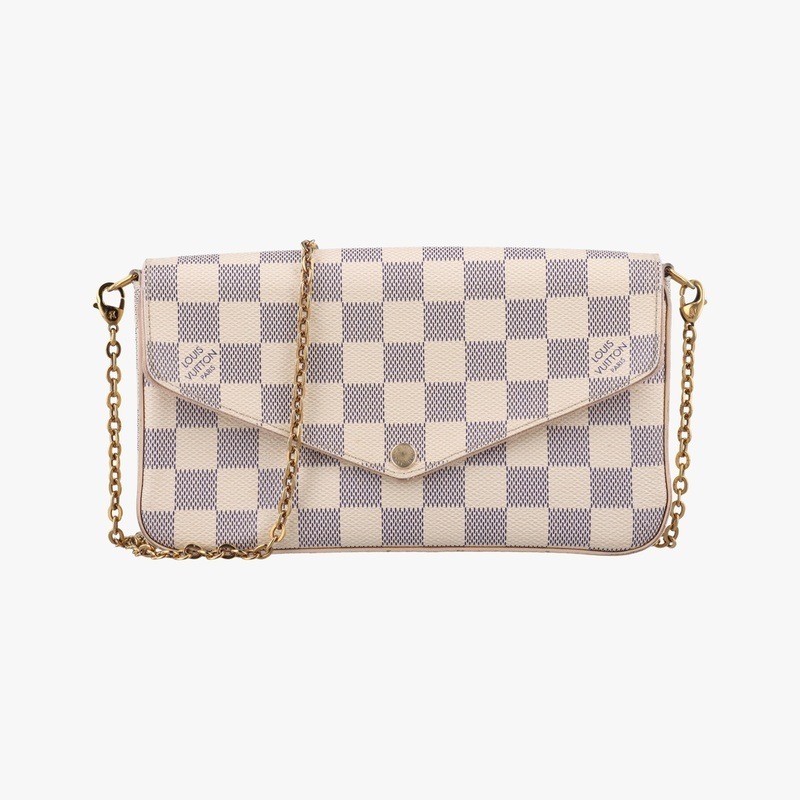 ポシェットフェリシーアズールダミエキャンバスN63106MI1189中古