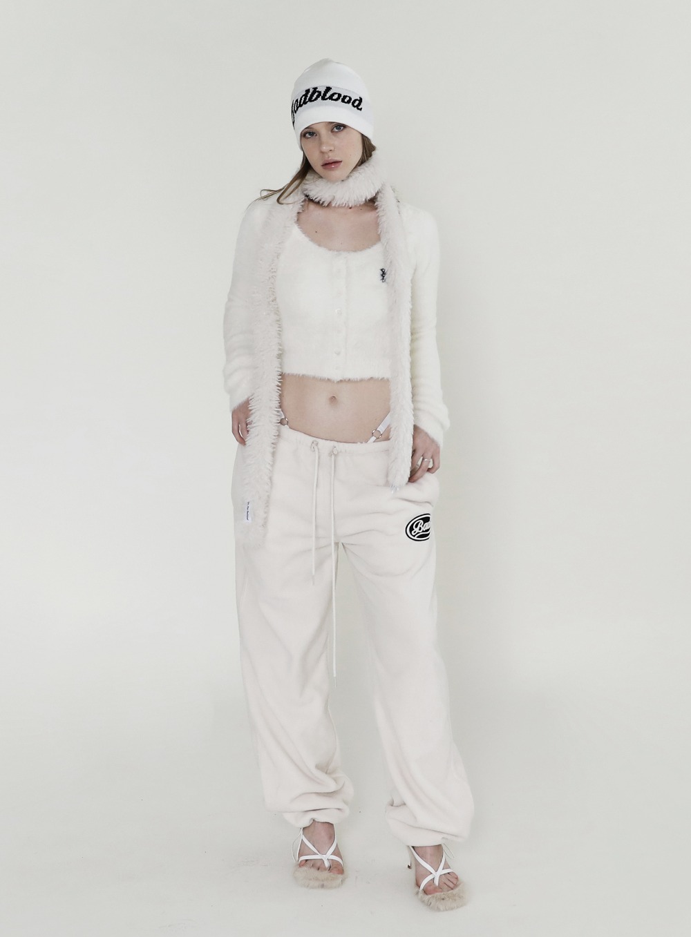【BADBLOOD】 FLUFFY JOGGER PANTS : CREAM