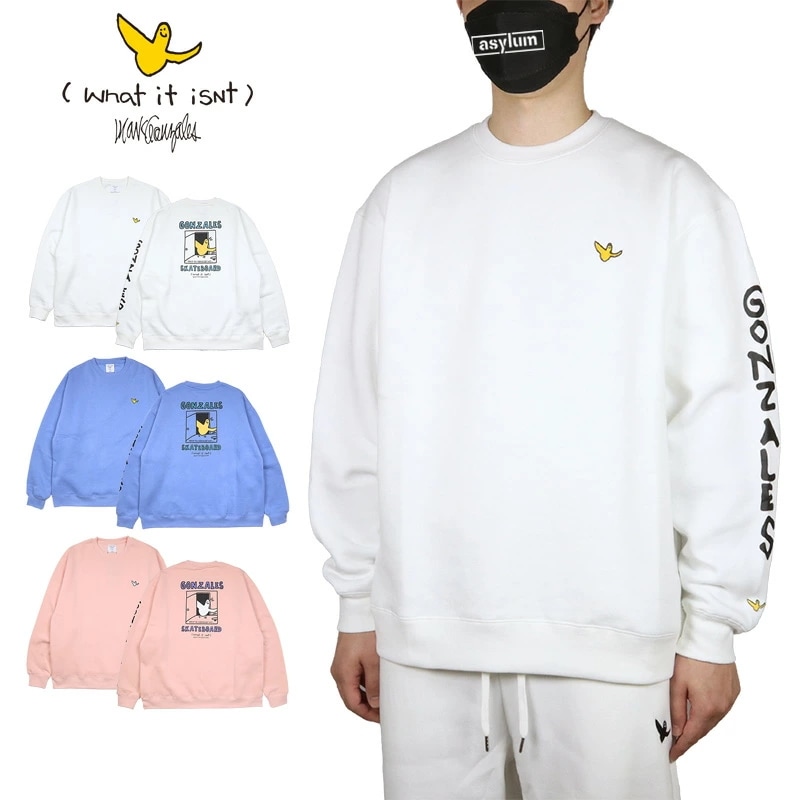 マークゴンザレス トレーナー (What it isNt)MARK GONZALES スウェット セットアップ対応 メンズ レディース ブランド 大きいサイズ おしゃれ 白