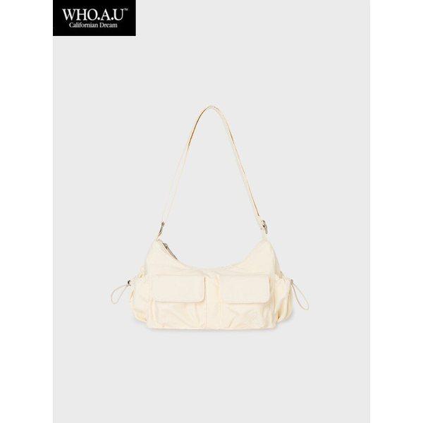 W.H.O ダブルポケットホーボーバッグ(CREAM)-WHBGG2322A_IC