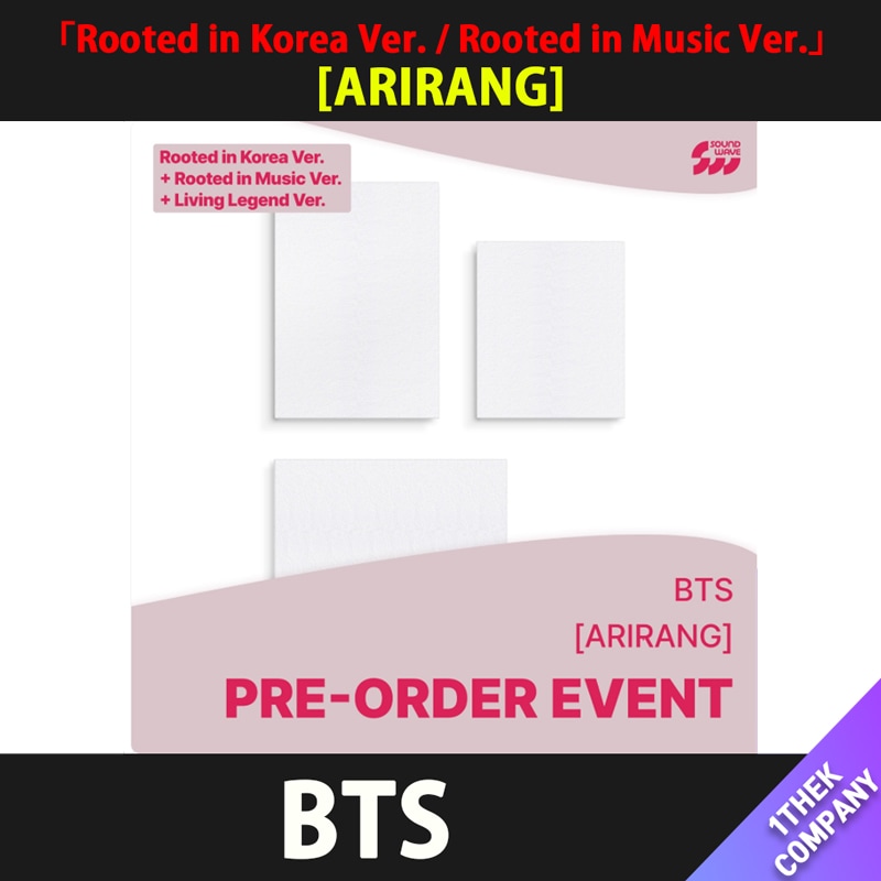 【３種セット】（オンライン特典）「Rooted in Korea Ver. / Rooted in Music Ver. / Living Legend Ver.」 BTS [ARIRANG] 6,720円