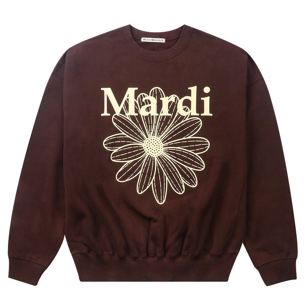 SWEATSHIRT FLOWERMARDI BROWN CREAM 長袖 レディース 韓国 ファッション アパレル