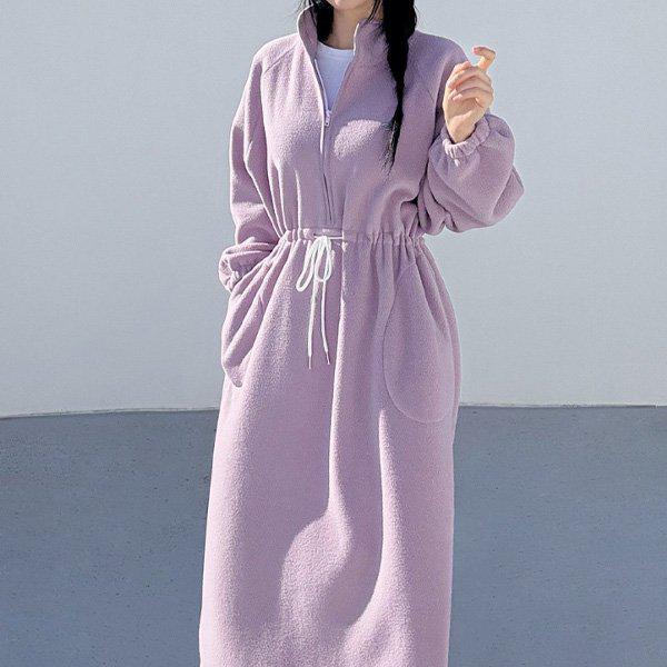 Hスタイル(PS)フリースキャメルワンピース 冬 女性 フリース ワンピース OPS ビッグサイズ
