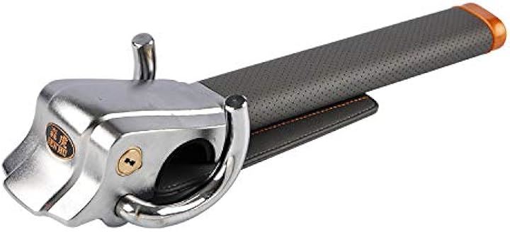 互換品ハンドルロック ステアリングロック 盗難防止 防犯グッツ 車用品 汎用品 鍵付き 頑丈 リレー カーセキュリティ(グレー)