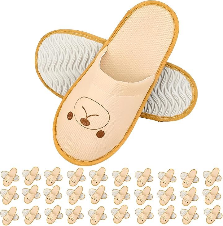 こども 用 使い捨て スリッパセットきりん くま 熊 柄 個包装 子ども 前閉じ 滑らない 室内 厚手 キッズ 来客用 すりっぱ(くま：30足セット, 23.0 cm) 5,593円