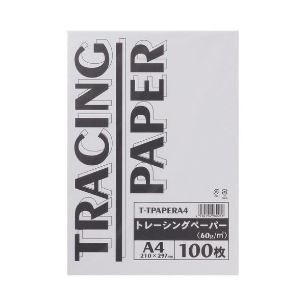 （まとめ） TANOSEE トレーシングペーパー60g A4 1パック（100枚） [x5セット]