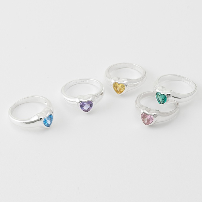 (シルバー925) トゥインクル ハート キュービック リング 指輪／Ring／Cubic
