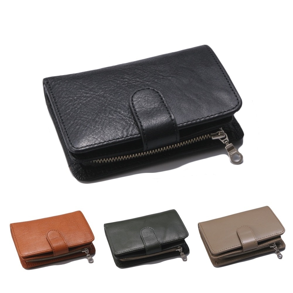 二つ折り財布 イタリアンレザー 本革 大容量 メンズ レディース ミドルウォレット FAUCON 3462