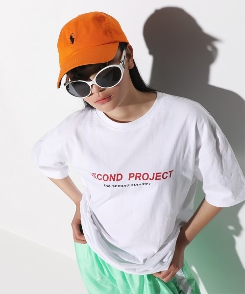 【楽天最安値に挑戦】 Second project [韓国直送] T-shirt（white） basic カジュアルシャツ