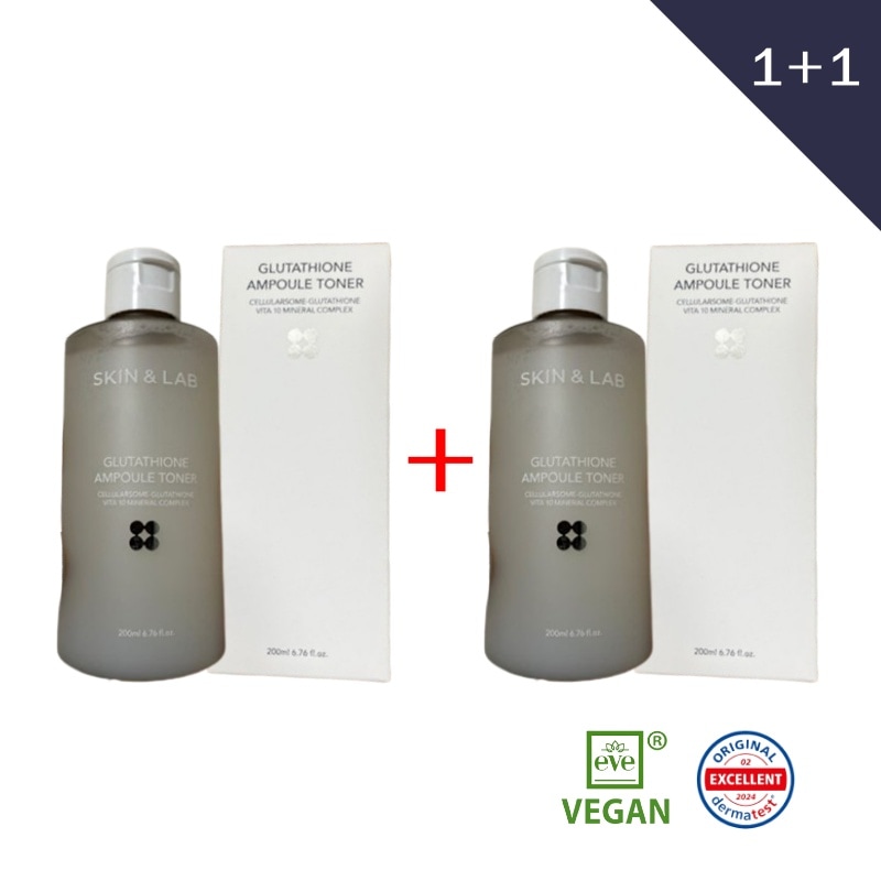【正規品】【1+1】スキンnラブスキンアンドラップ グルタチオン アンプル トナー 200ml 韓国コスメ 純粋グルタチオン3,000PPM高濃縮アンプル級の高い含有量 透き通った肌