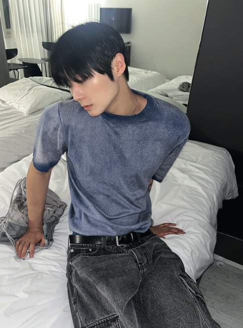 [COSYHARU公式] Mud Muscle Fit Short Sleeve Knit