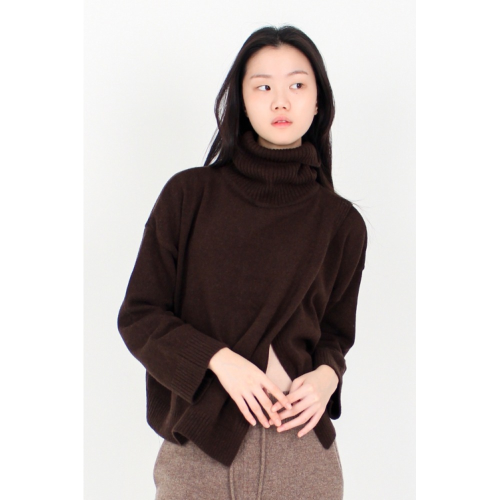 RITA ラップタートルネック (ダークブラウン)