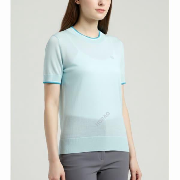メリノウール半袖セーター（GLS000006-DAYBREAK）（女性メリノウール