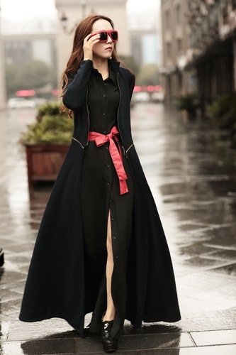 1398.ボヘミアンロングシャツワンピース（ブラック） 2019 春夏 sale マキシワンピース シフォン シャツワンピース 長袖ロング丈 ワンピ ラッシュガード レディース 長袖ワンピース