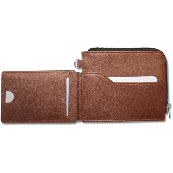 （まとめ買い）コレクト フラグメントケース 本革調 8ポケット パスケースつき カード/紙幣/コインをコンパクトに携帯 茶 CH-201V-BR [x3]