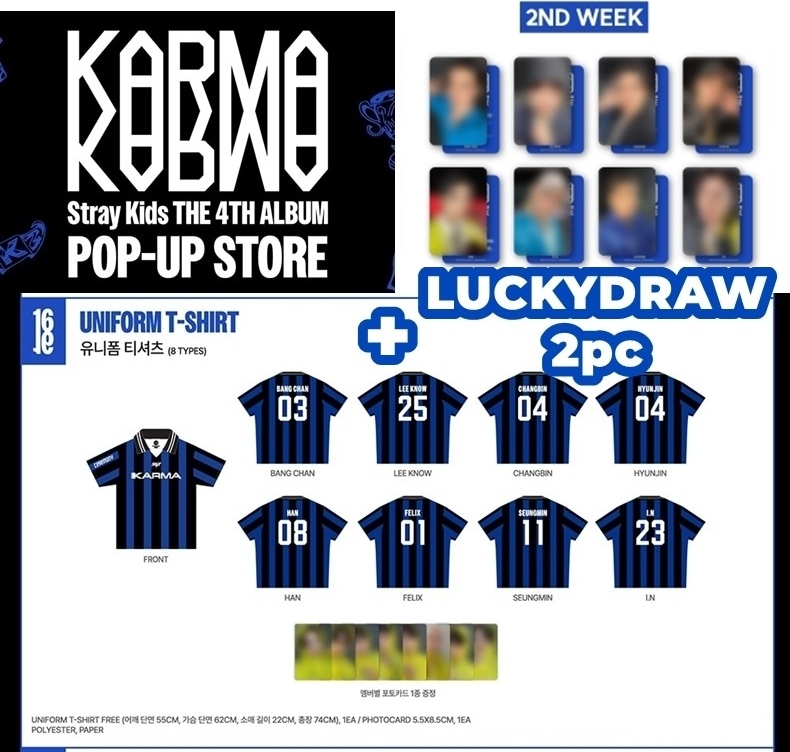 straykids スキズ バンチャン KARMA ユニホーム Tシャツ ② Stray Kids - Uniform T-Shirt [KARMA POP-UP Store Official MD