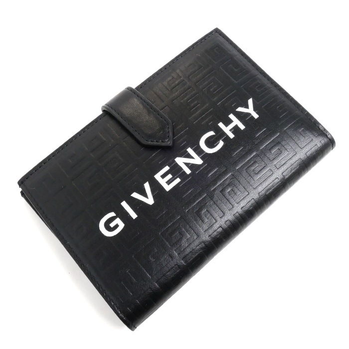 GIVENCHY ジバンシィ Gカット ミディアムウォレット 二つ折り財布 ブラック BB60K8B1J5001 メンズ レディース ユニセックス 中古