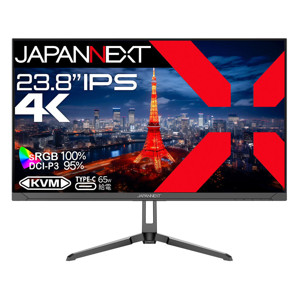 JAPANNEXTジャパンネクスト 液晶ディスプレイ(23.8型/IPS(ADS)/4K 3840×2160/60Hz/8ms/HDR10/HDMI2.0/DP1.4/USB TYPE-C/VESA