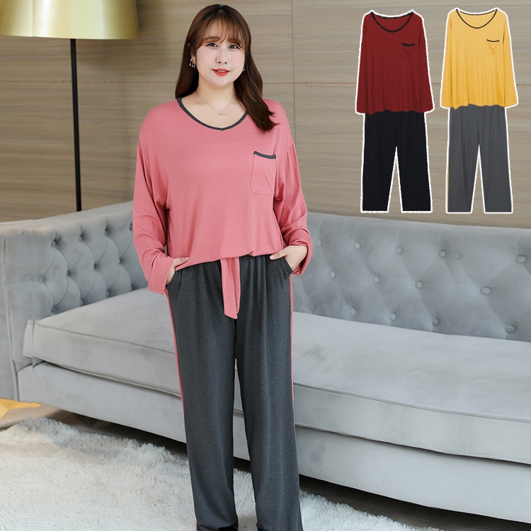 マタニティ パジャマ 長袖 大きいサイズ 秋冬上下セット レディース 韓国 ルームウェア 部屋着5L