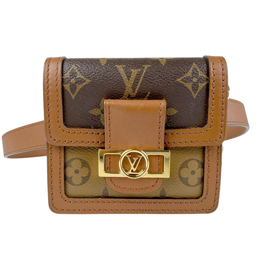 ルイ ヴィトン LOUIS VUITTON 斜め掛けショルダーバッグ ベルトバッグ モノグラムリバース バムバッグ ドーフィーヌ BB モノグラムキャンバス ブラウン ゴールド レディース M6862