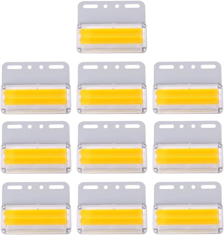 LEDライト 24V サイドマーカー マーカーランプ トラック用 10個セット COBチップ ダウンライト搭載 防水 面発光 夜間 ドレスアップ( イエロー)