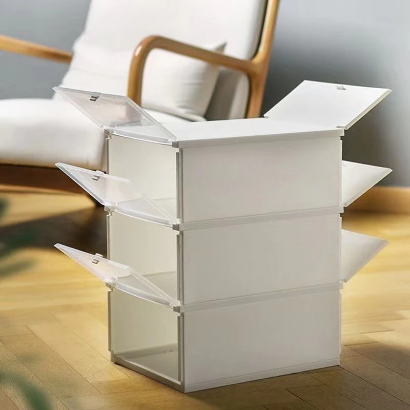 透明両開きシューズボックス靴キャビネットスニーカー収納アーティファクトプラスチック引き出しタイプシンプルシューズラック家庭用靴収納ボックス