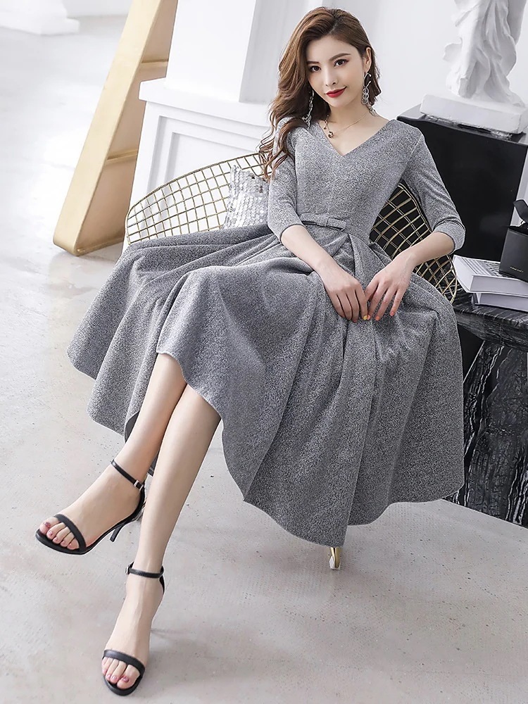 ワンピースドレスドレス大人お呼ばれ 卒業式 夏 長袖ワンピースワンピース 結婚式 フォーマル ウェディング 成人式 キャバドレス 披露宴 キラキラワンピース気質Vネック パーティードレス 同窓会