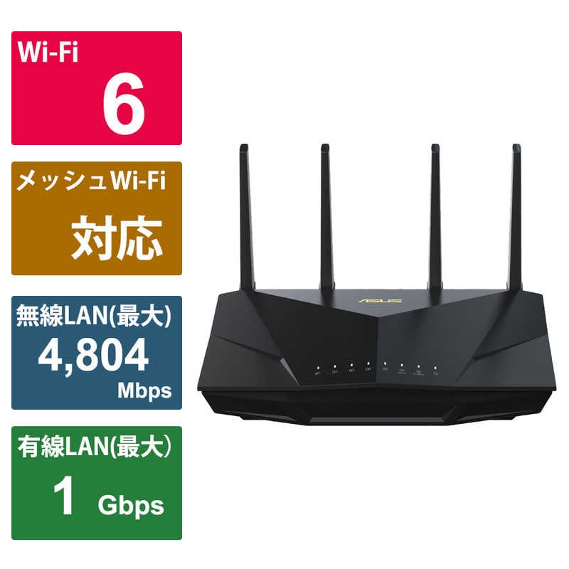 ASUS エイスース　RTシリーズ ［Wi-Fi 6(ax) /IPv6対応］　RT-AX5400