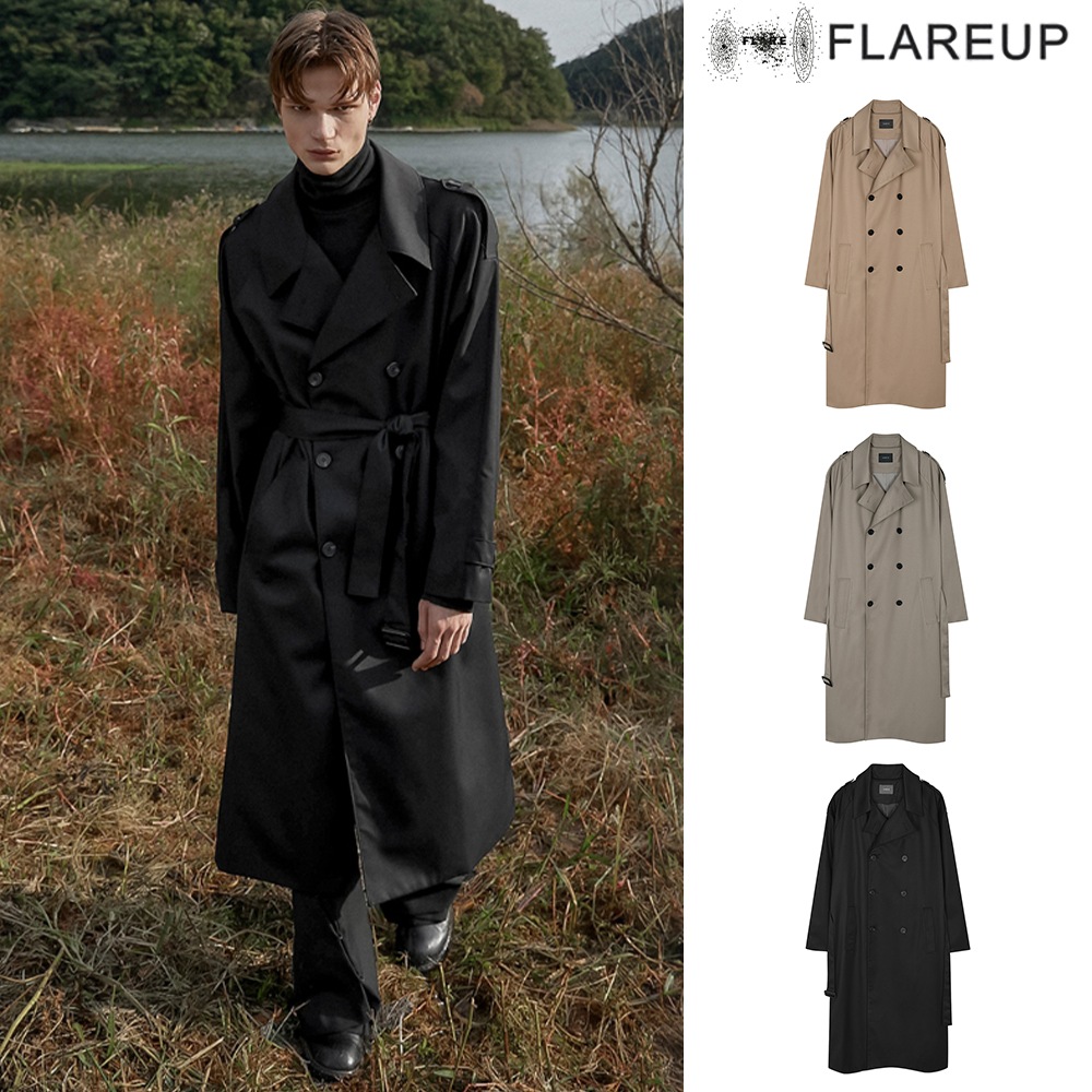 【FLAREUP】Oversized Raglan Trench Coat