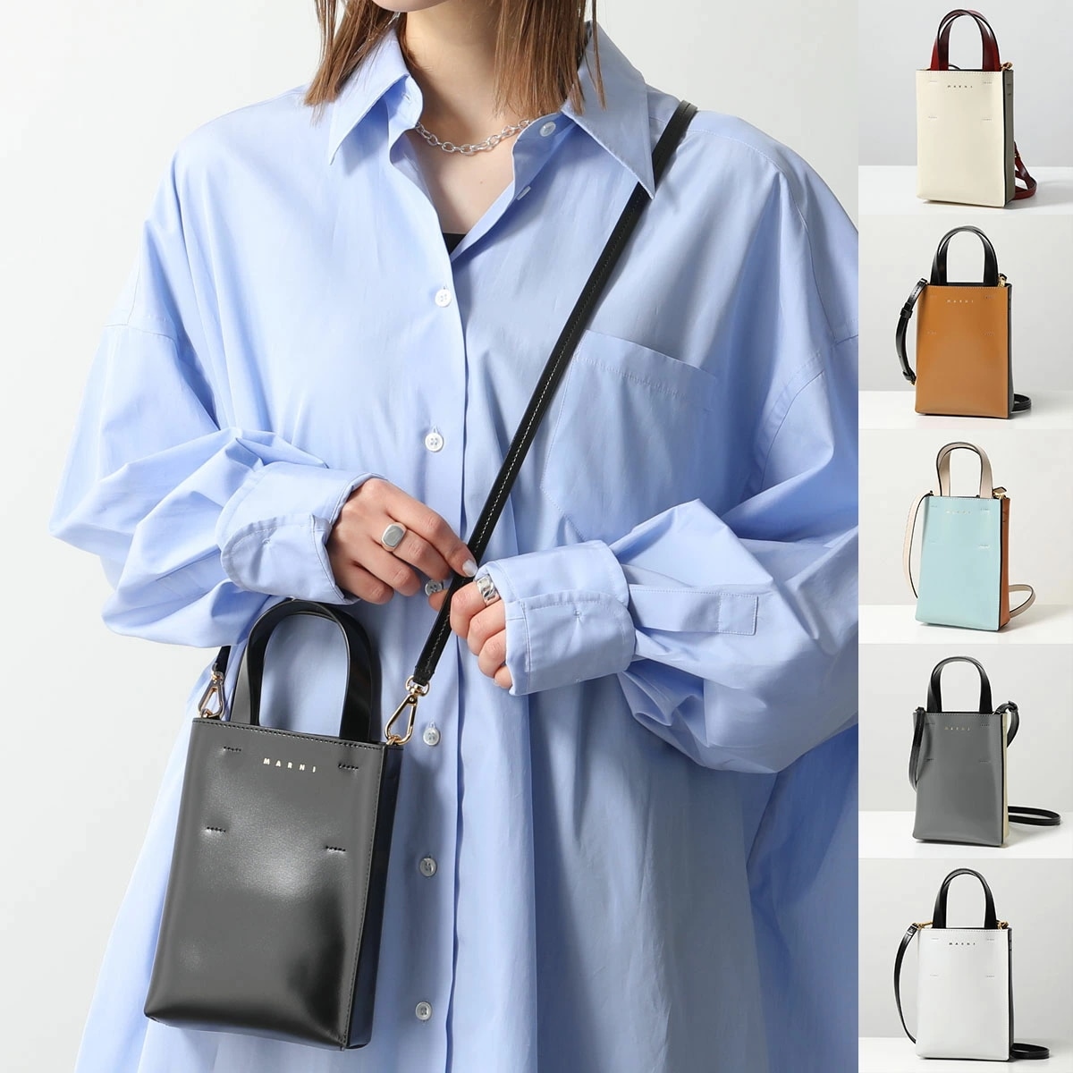 MARNI マルニ ショルダーバッグ MUSEO BAG NANO ミュゼオ ナノ SHMP0050Y0 SHMP0050Y3 LV639 レディース レザー ハンドバッグ ポシェット トートバッグ