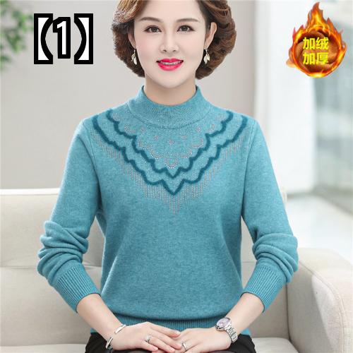 ニット レディース トップス セーター 厚手 暖かい 冬 裏起毛 婦人服 大きいサイズ シャツ 青 黒 ワインレッド