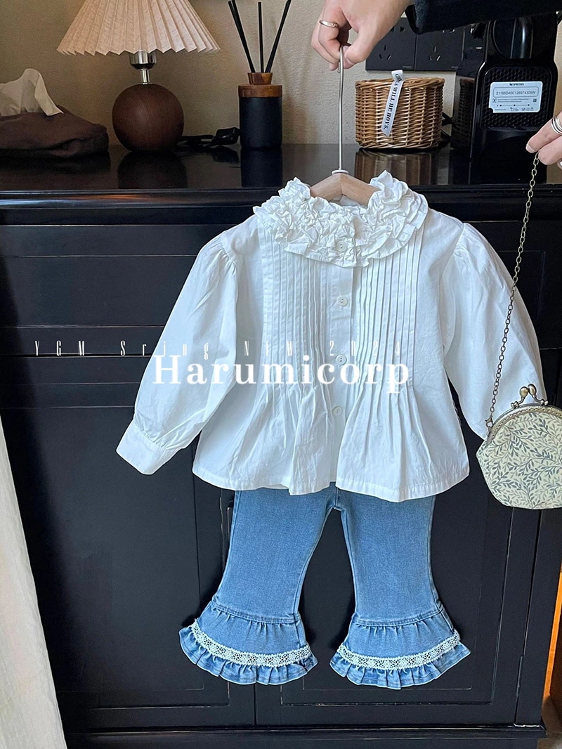 子供服 女の子 セットアップ 春秋 韓国子供服 シャツジーパンセット 長袖 カーディガン カットソー ズボントップス ボトムス こども服 ジュニア おしゃれ 可愛い 0cm 120cm 13