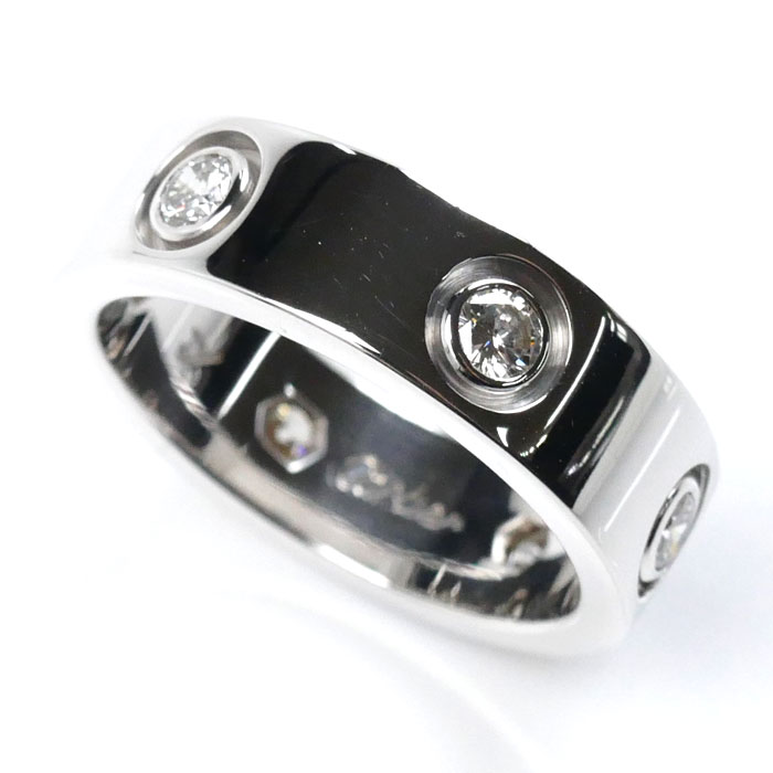 CARTIER カルティエ K18WG ホワイトゴールド ラブリング 6Pダイヤ リング・指輪 ダイヤモンド 9号 49 7.3g レディース 中古 美品