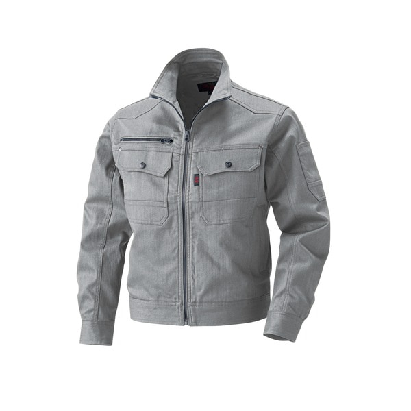 (村上被服製) ブルゾン/作業着 (ライトグレー 4L) スーパーストレッチ素材使用 綿 ポリエステル 5400series 5403