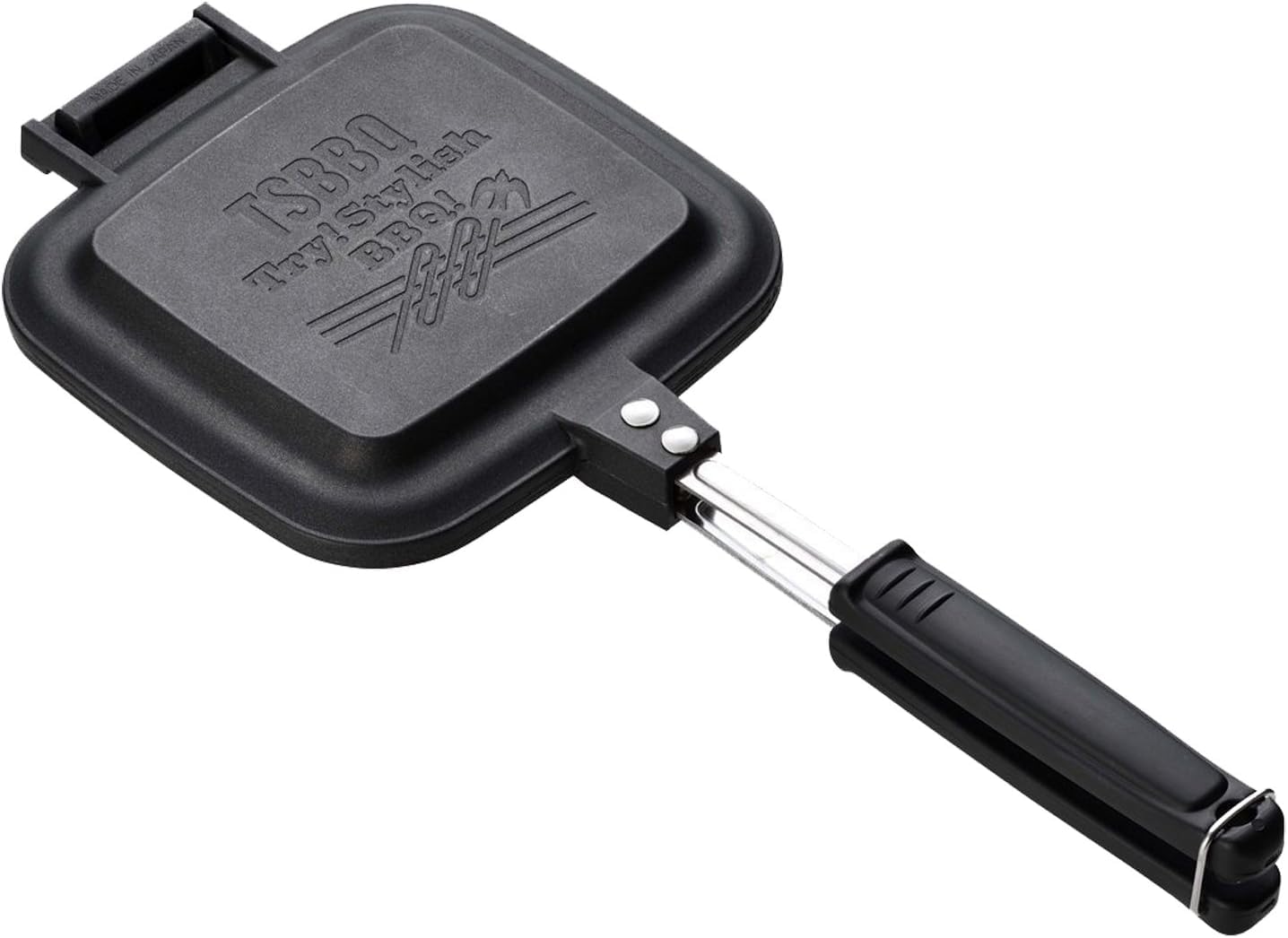 【燕三条製】 TSBBQ ホットサンドメーカー TSBBQ-004 パンの耳がくっついて中身が出ない！ おしゃれなロゴの焼印！ 分離するのでフライパンになるし洗いやすい！ TVホットサンド倶楽部で紹