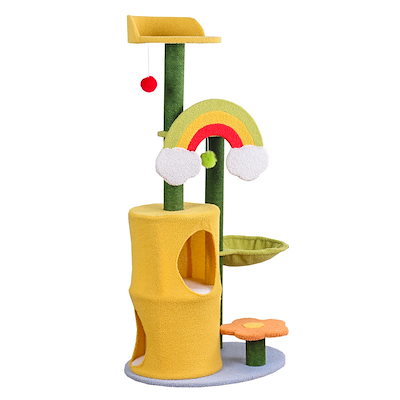 虹猫クライミングフレームサイザル麻猫スクラッチボードが落ちないフケ猫スクラッチポスト多猫家族ペット