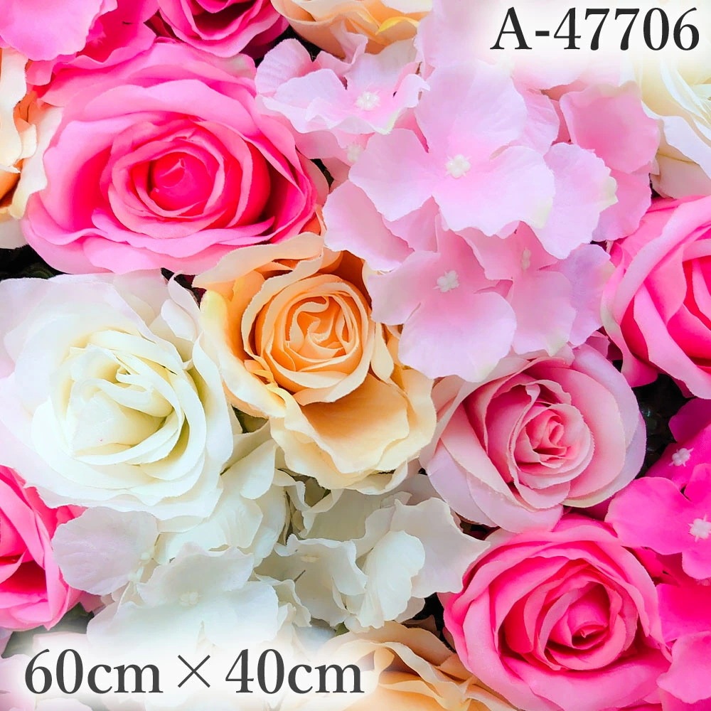 リアル ウォールフラワー 花壁 壁掛け 壁飾り 60cm40cm 【 フラワーウォール グリッド A47706 】 造花 花 フェイクフラワー フラワーパネル ウォールステッカー アレンジフラワー