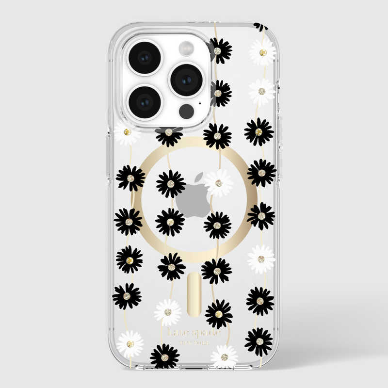 KATESPADE　iPhone 15 Pro KSNY Protective Hardshell MagSafe対応 - Daisy Chain/Black White　KS05249804