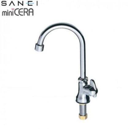 三栄水栓 SANEI ミニセラ泡沫立形ツル首自在水栓JA565H-13