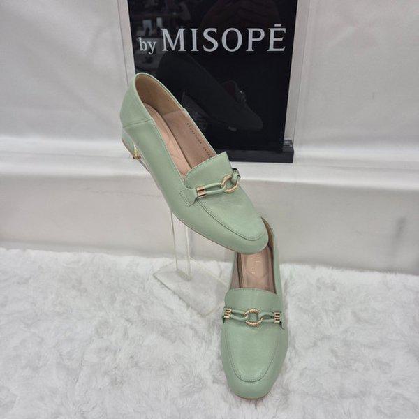 By 女性 ゴールド装飾 ローファー 112HT419FF006 LGREEN 2 JJ