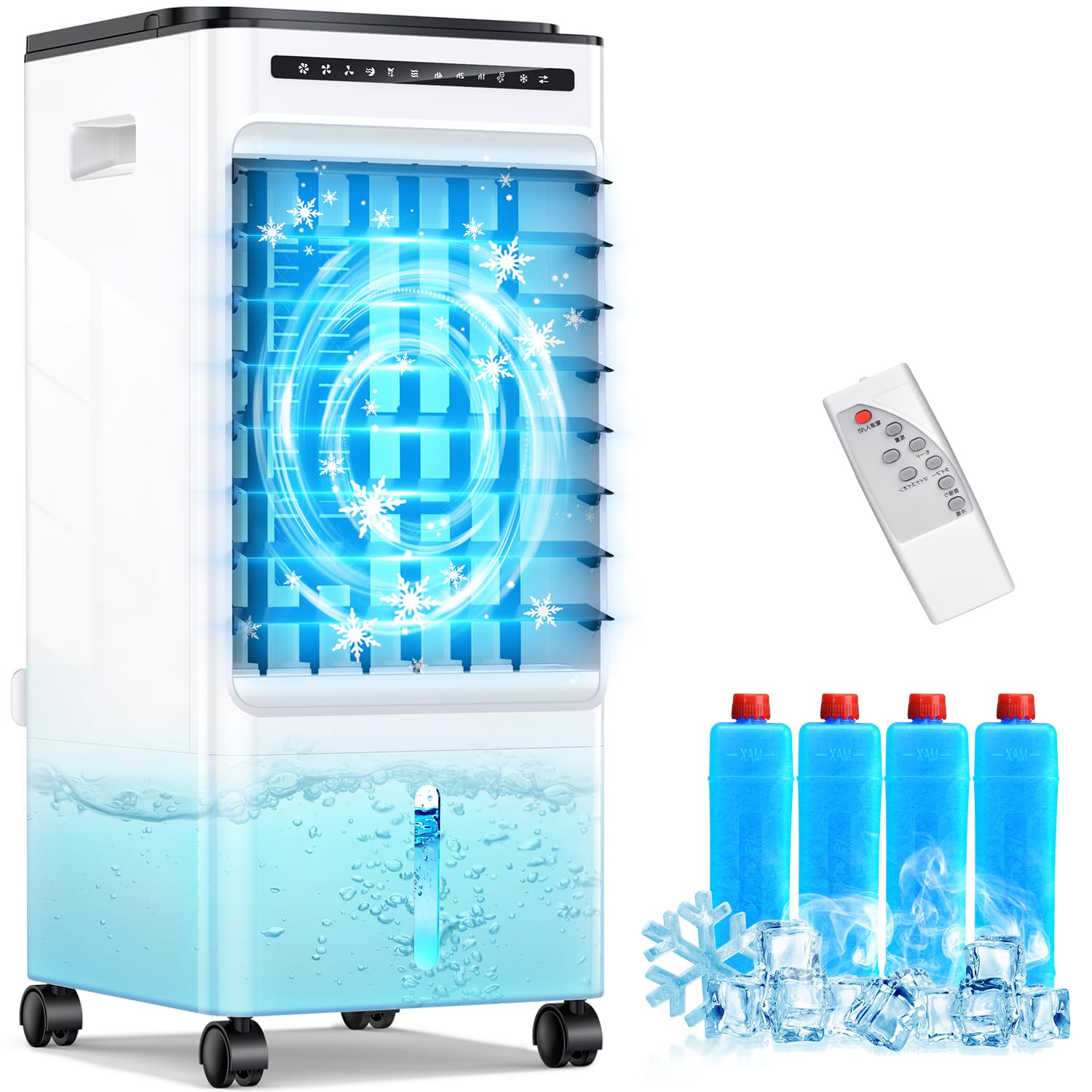 【2025革新モデル】 冷風扇 冷風機 クーラー並みに涼しい 省エネ 大容量 強力 静音 3段階風量 3種モード ポータブルクーラー 保冷パック付き 移動式エアコン 小型クーラー 工事不要 置き型 リ