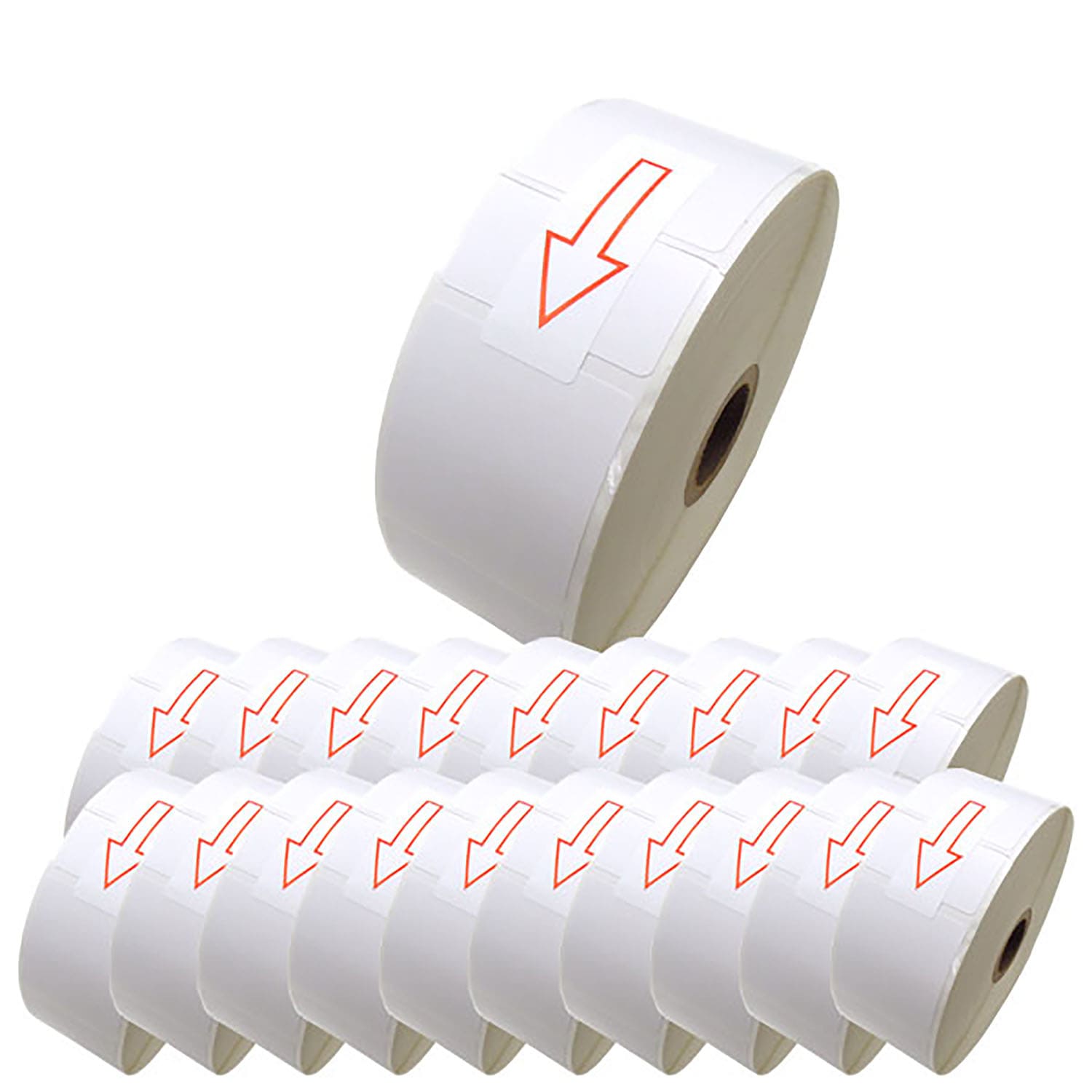 ブラザー用 RDロール プレカット紙ラベル (感熱紙) RD-U08J1 互換品 40mm×40mm 蛍光増白剤不使用 1643枚入り 20個セット
