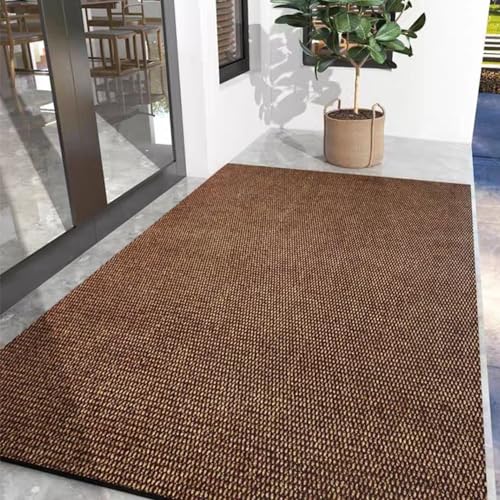 玄関マット キッチンマット屋外 室内 滑り止め 業務用 無地 大判 マット シンプル 泥落とし 足ふきマット（ブラウン80*125）