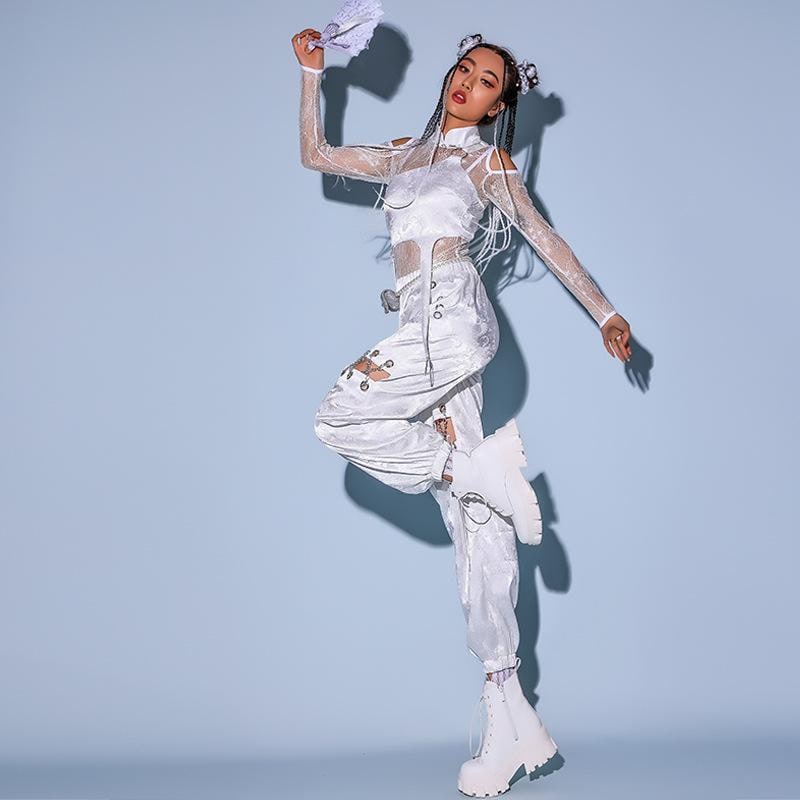 セクシー DS演出服 ダンス衣装 大人 ダンス 衣装 セットアップ レディース jazz ステージ衣装 ヒップホップ ゴーゴーダンス へそ出し レ