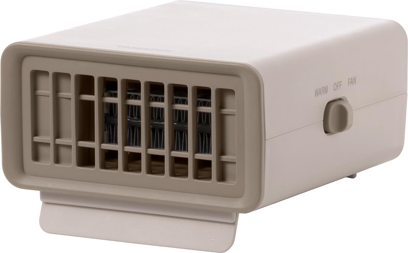 [山善] セラミックファンヒーター コンパクト 速暖 ミニ 手元 ヒーター 2WAY (温風/送風) 小型 デスクヒーター スタンド付き グレージュ DMF-D02(G)