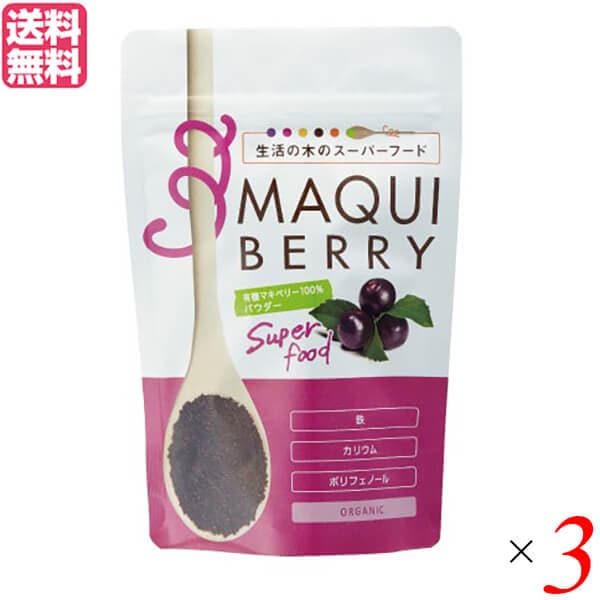 マキベリー マキベリーパウダー スムージー 生活の木 有機マキベリー100%パウダー 100g 3袋