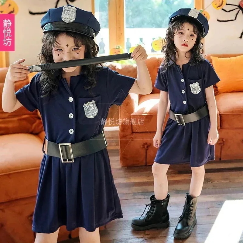 コスプレ 変装 仮装 小さな警察官コスプレ衣装子供警察署長婦警子供服ゲーム体験制服パフォーマンスcos衣装
