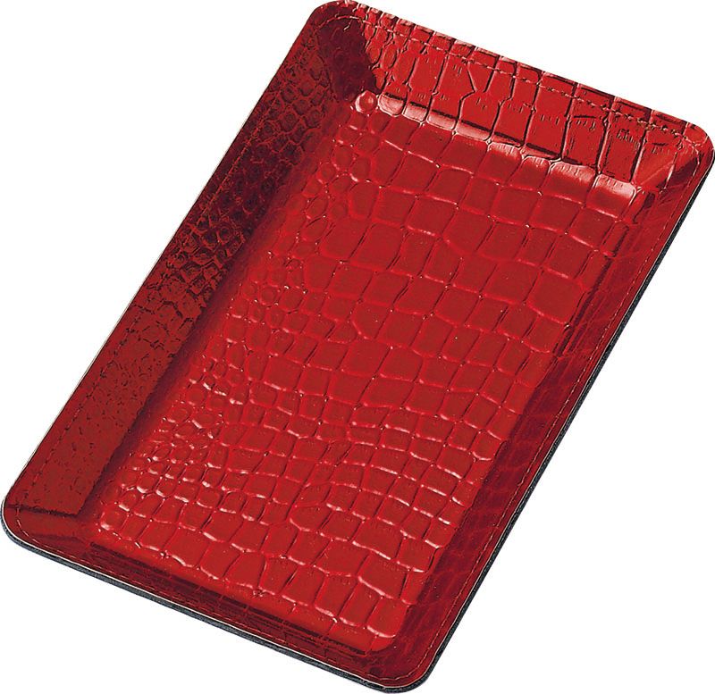 （まとめ買い）店舗用品 クロコタッチキャッシュトレー CT-121 レッド [x3]