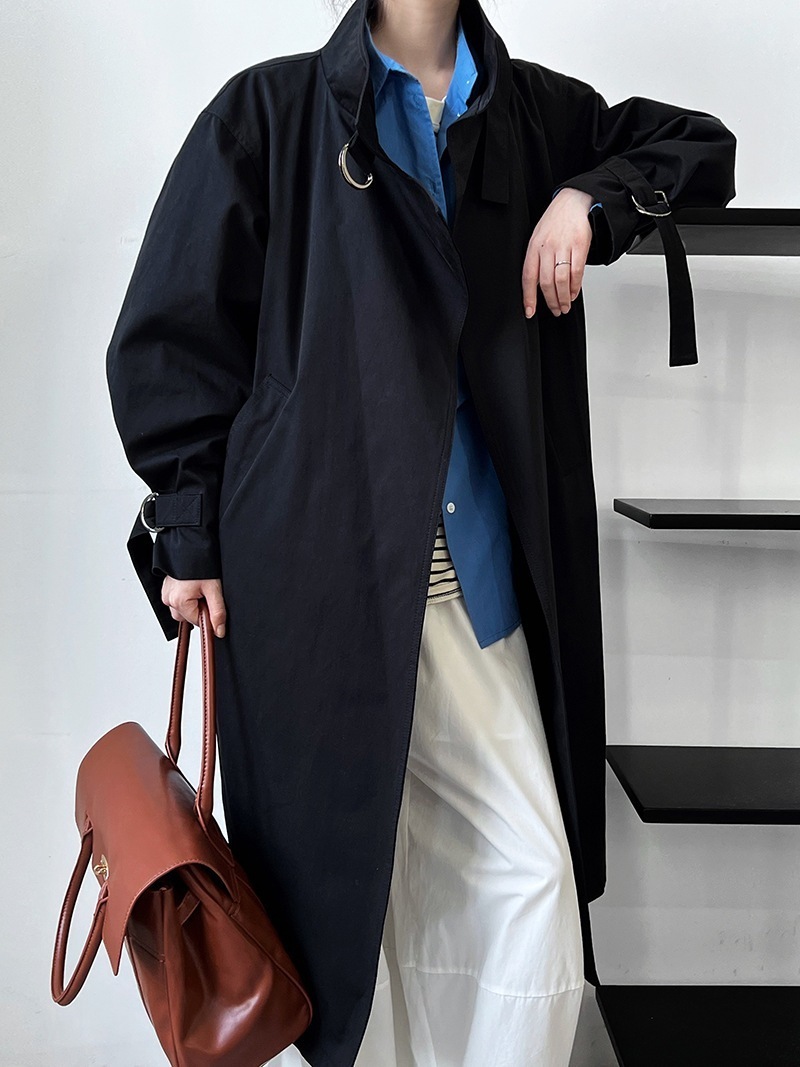 トレンチコート ジャケット セミロング コート 立ち襟 コーデュロイ 秋新作 ゆったり 百掛け 高級感 快適 レディース 日韓 文芸風 レトロシンプル こうぐふう デザイン